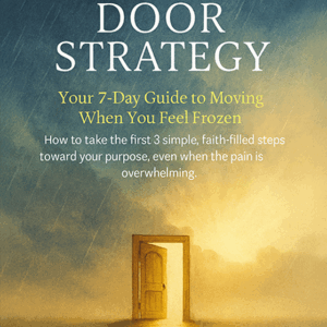 Open door on stormy cover guides seven-day transformation.